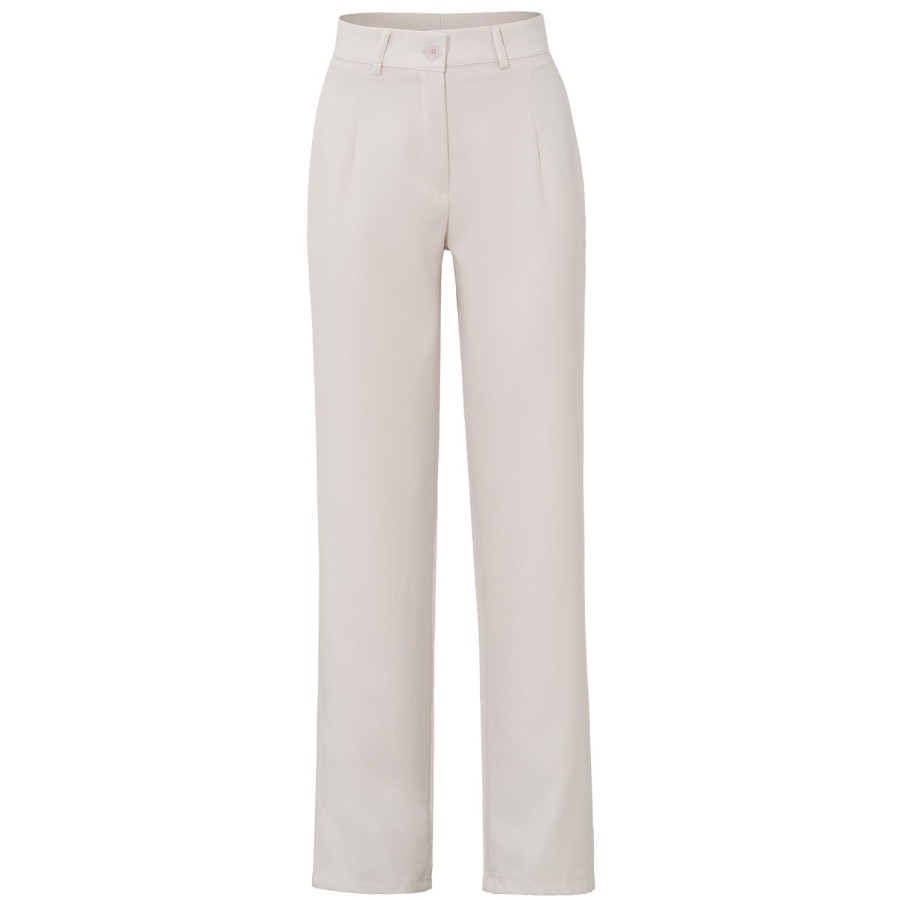 Broeken | Olivia & Kate Beige Tracie Rechte-Pantalon