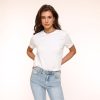 Tops | Olivia & Kate Witte Basic Ss-T-Shirt