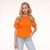 Tops | Olivia & Kate Oranje Stretchy Ss-Top