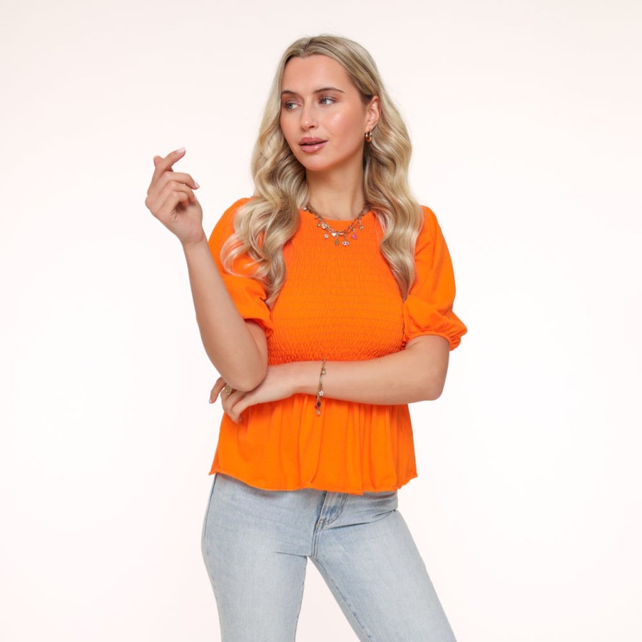 Tops | Olivia & Kate Oranje Stretchy Ss-Top