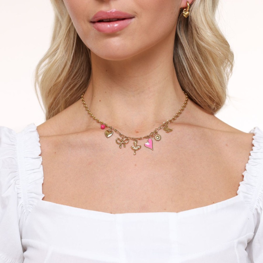 Kettingen | Olivia & Kate Roze Details Ronde Schakel-Ketting