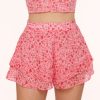 Skorts | Olivia & Kate Roze Bloemen Ruffel-Skort