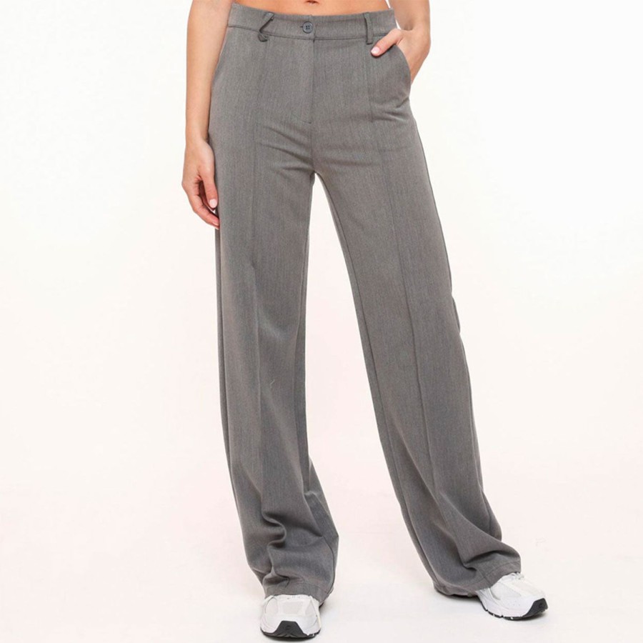 Broeken | Olivia & Kate Grijze Basic-Pantalon