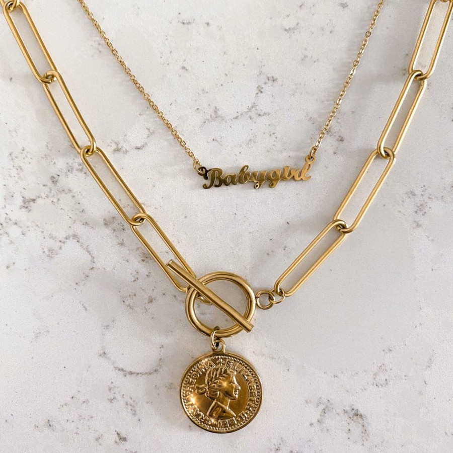 Kettingen | Olivia & Kate Coin Chain Golden-Necklace