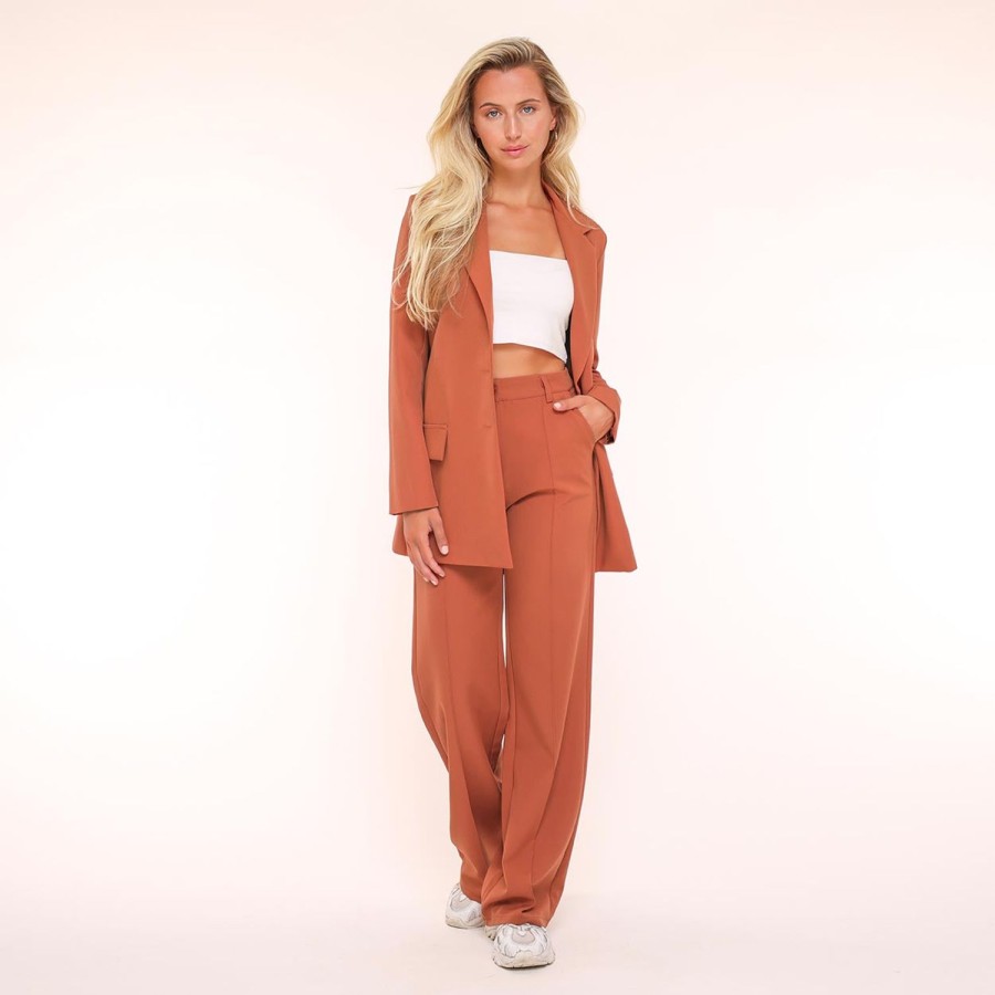 Blazers | Olivia & Kate Roest Oranje Basic Rechte-Blazer