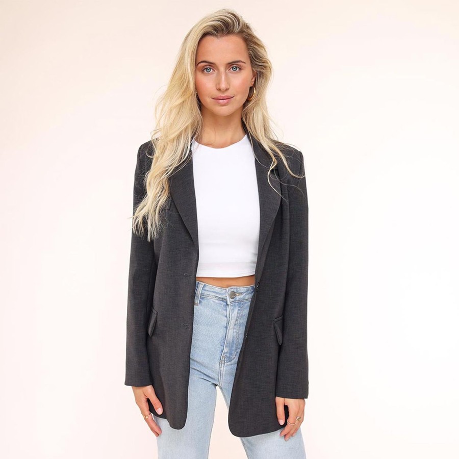 Blazers | Olivia & Kate Donker Grijze Classic-Blazer