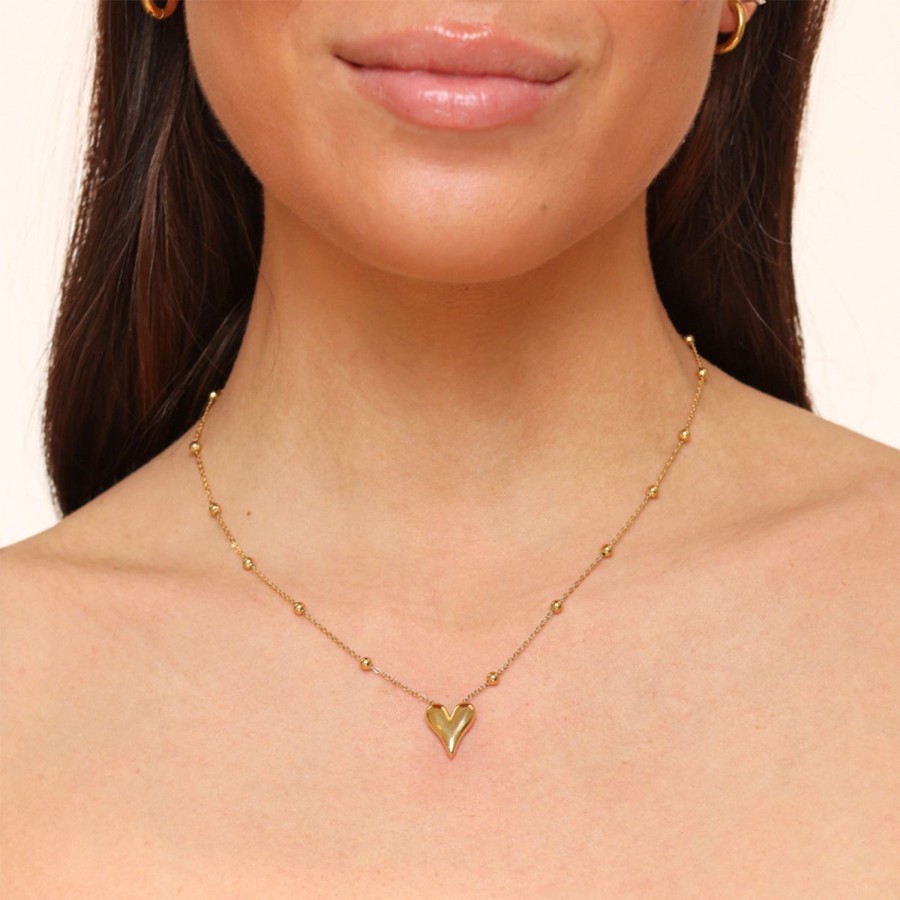 Kettingen | Olivia & Kate Gouden Statement Hartjes-Ketting