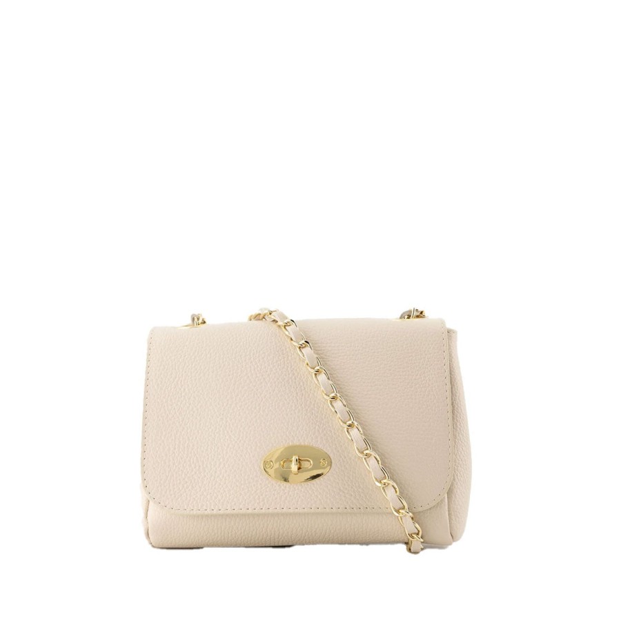 Tassen | Olivia & Kate Beige Leren Crossbody-Tas