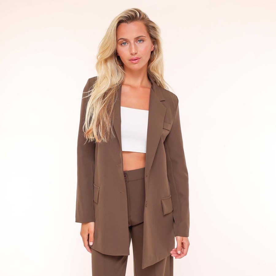 Blazers | Olivia & Kate Bruine Basic Rechte-Blazer