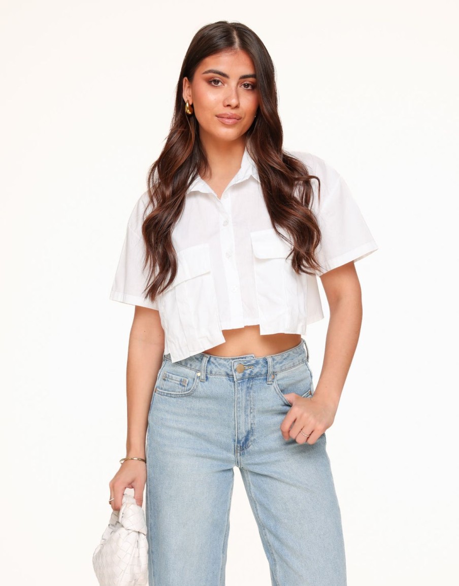 Tops | Olivia & Kate Witte Ss-Blouse