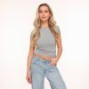 Tops | Olivia & Kate Lichtgrijze Basic Ss-Top