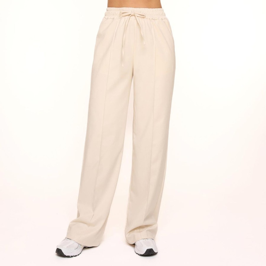 Broeken | Olivia & Kate Beige Elastiek Naden-Broek