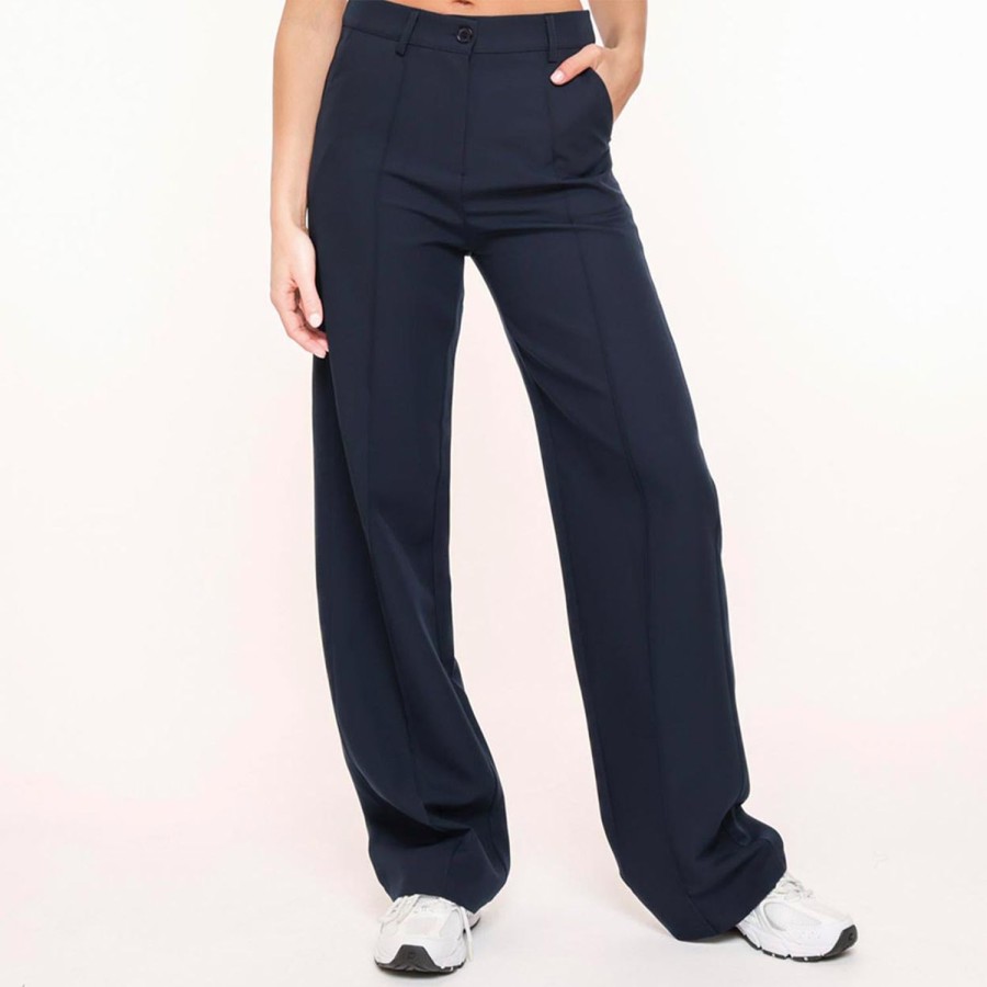 Broeken | Olivia & Kate Navy Blauwe Basic-Pantalon