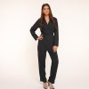 Jumpsuits | Olivia & Kate Zwarte Glitter Stenen Lange Mouwen-Jumpsuit