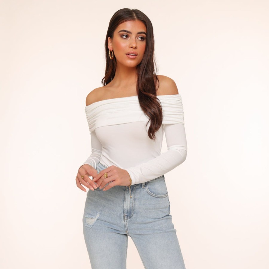 Tops | Olivia & Kate Witte Off Shoulder Ls-Top