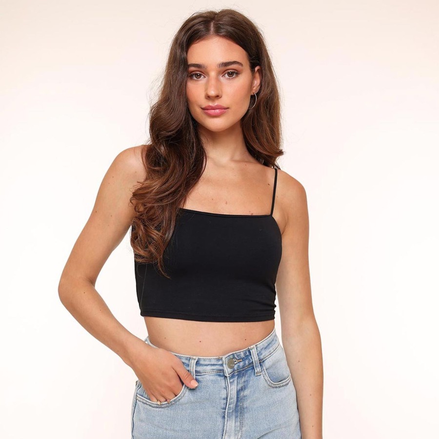 Tops | Olivia & Kate Zwarte Basic Bandeau-Top